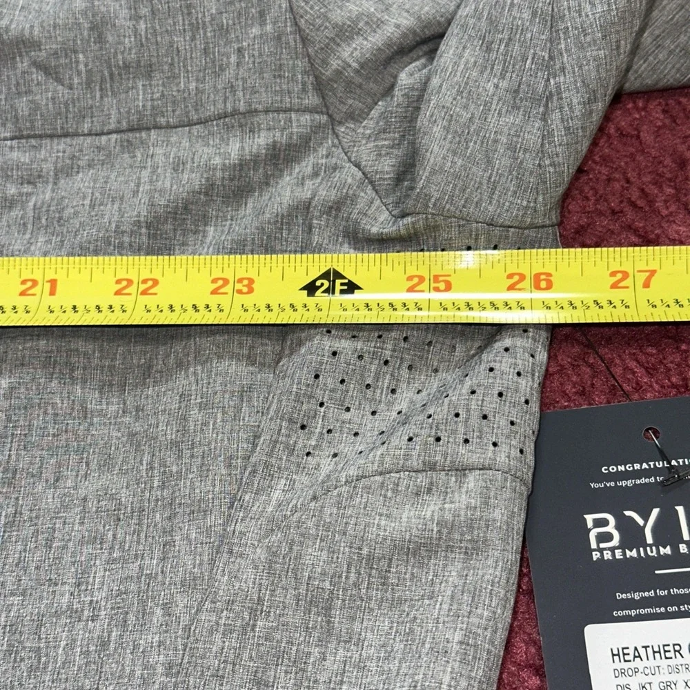 BYLT District Jacket Men's 3XL Heather Grey Snap Button Stretch